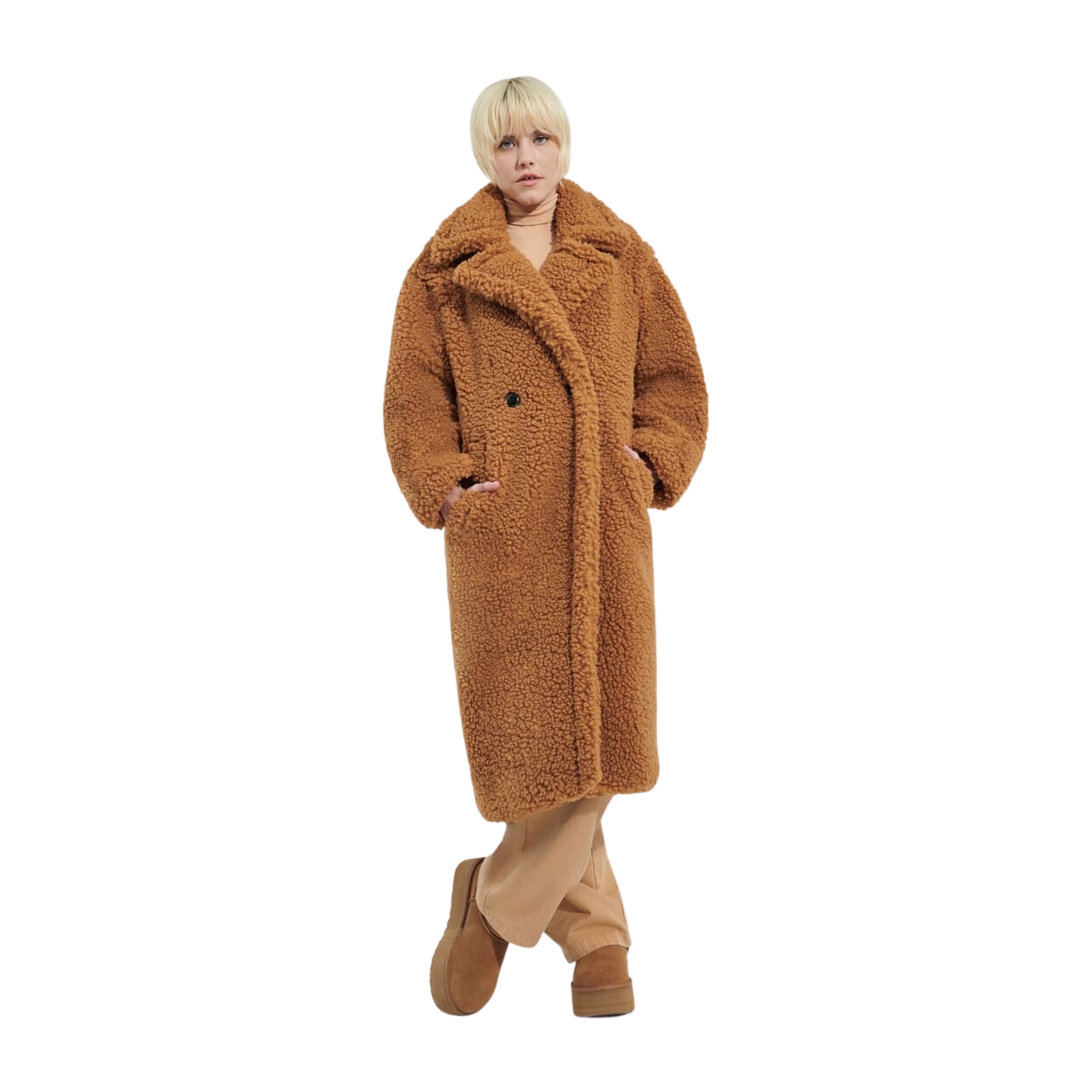 Long cheap teddy coat