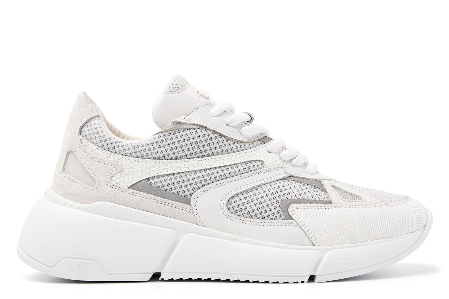 Via Vai Dames Sneakers Beige combi sue mesh combi runner | Van den Assem